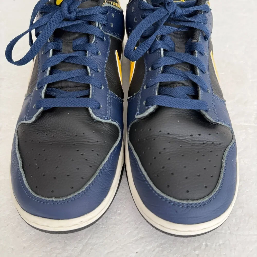 Size 12 -Nike Dunk Low Shoes Vintage Michigan Blue Black Yellow FZ4014-010 Men's